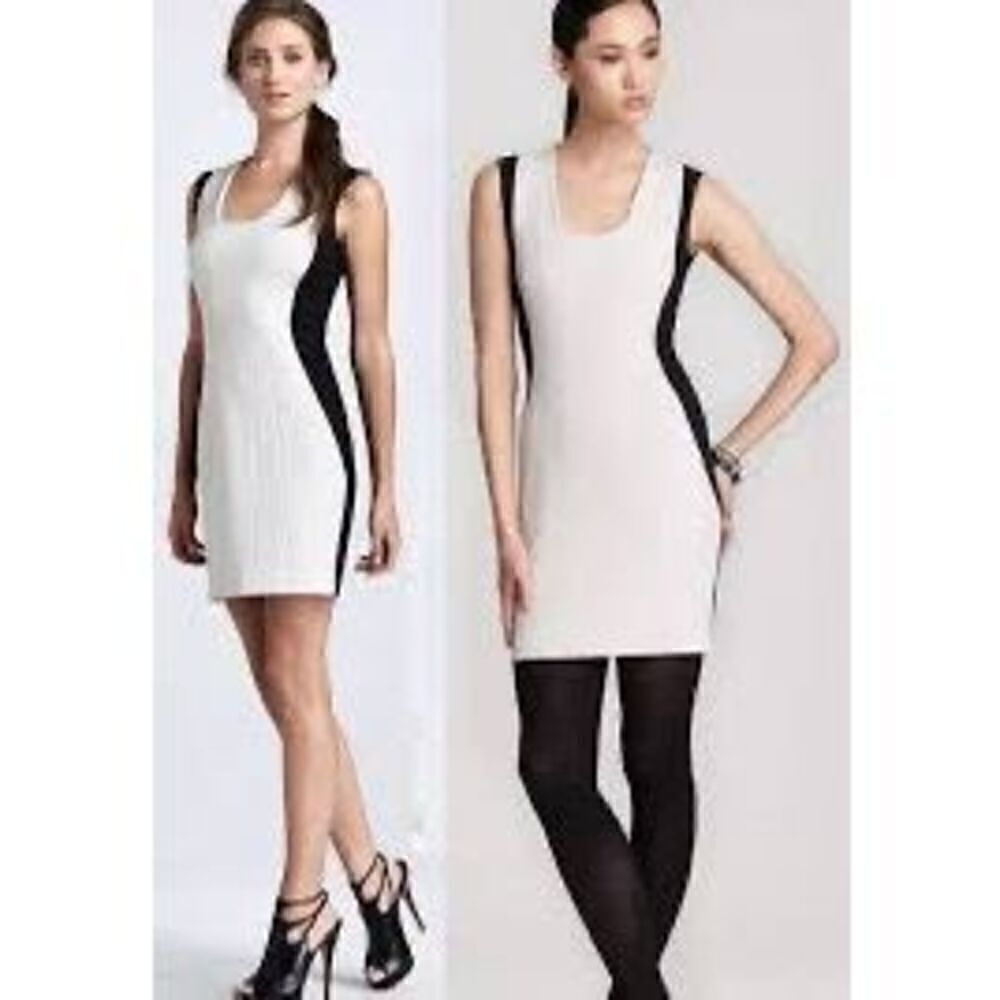 Diane von Furstenburg Women’s Size 10 Carmelle Mini Dress Black White Sleeveless